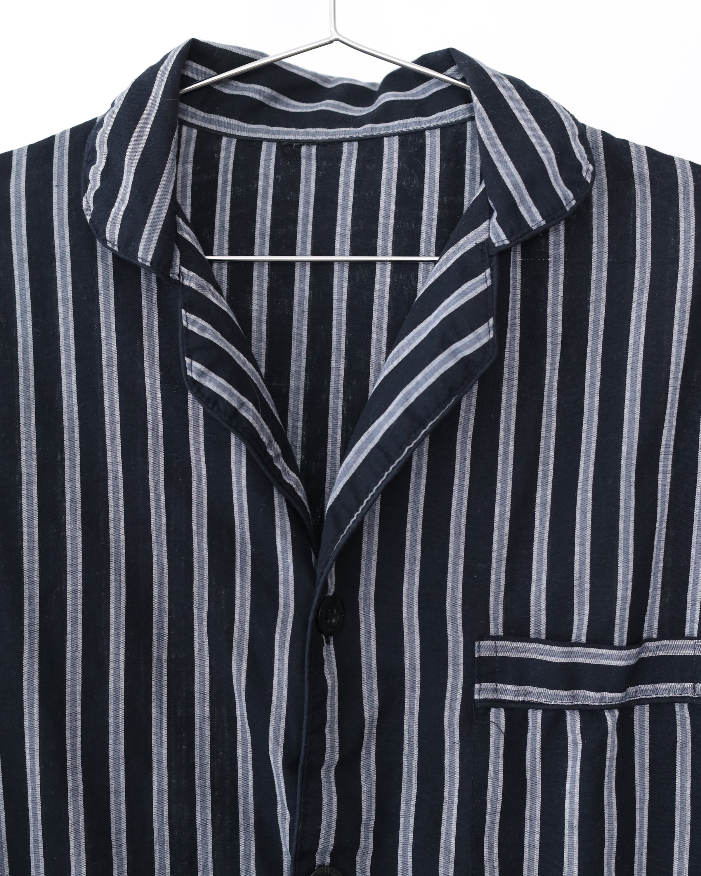 Men's Stripe Black Gray Long Sleeve Button Shirt