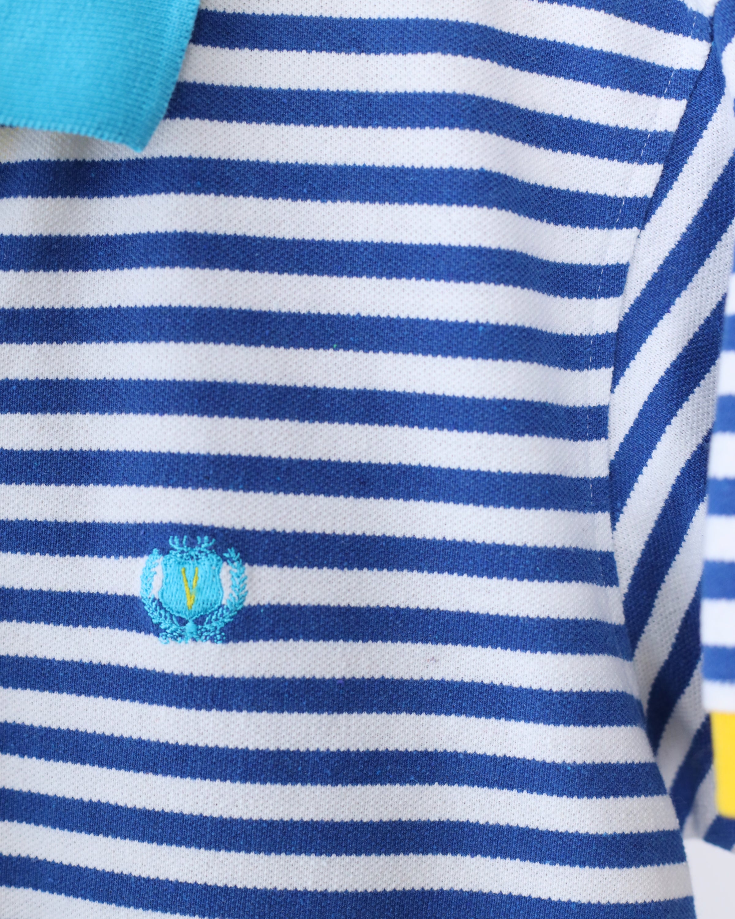 Men's Van Heusen Blue Teal White Polo Shirt Size L