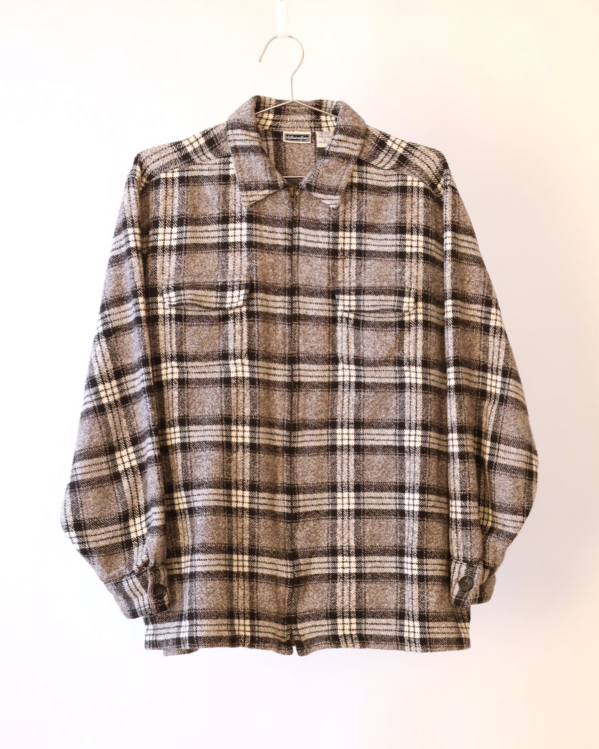 Men's Xhilaration Gray Plaid Long Sleeve Button Shirt Gray Size L