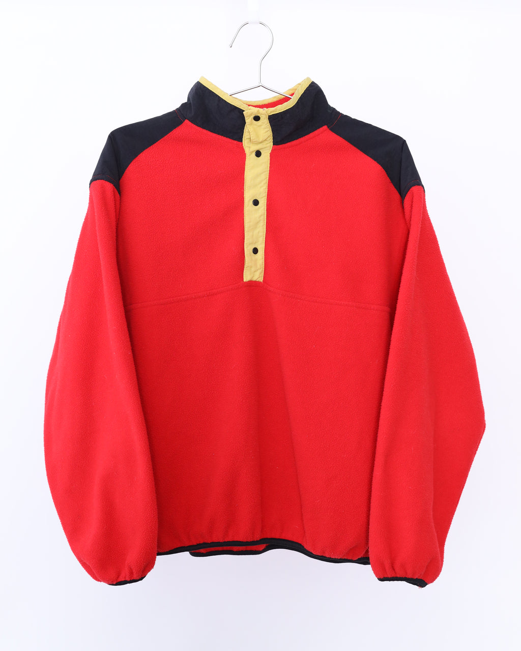 Men's Pullover Red Black Button Top Sweater Size L