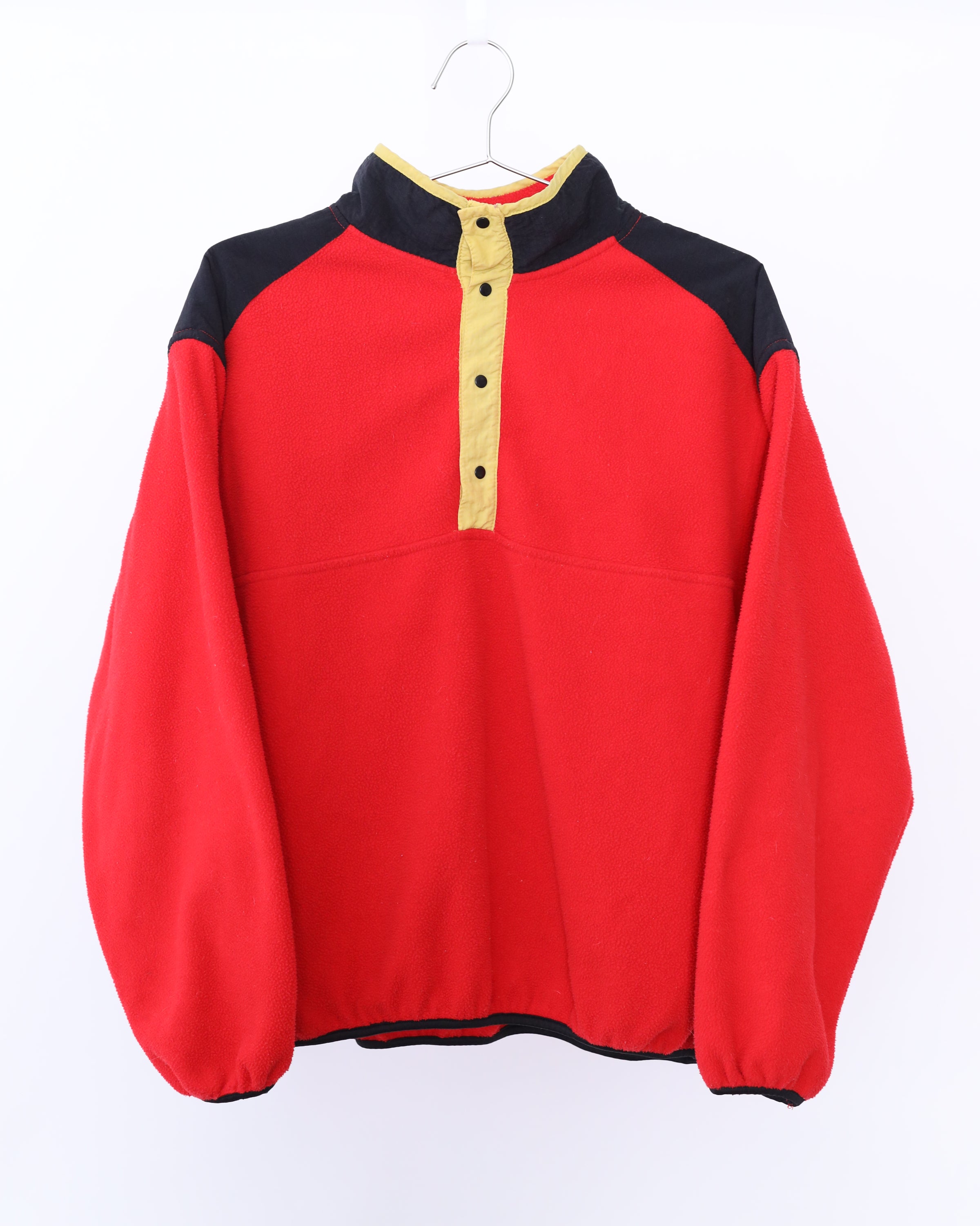 Men's Pullover Red Black Button Top Sweater Size L