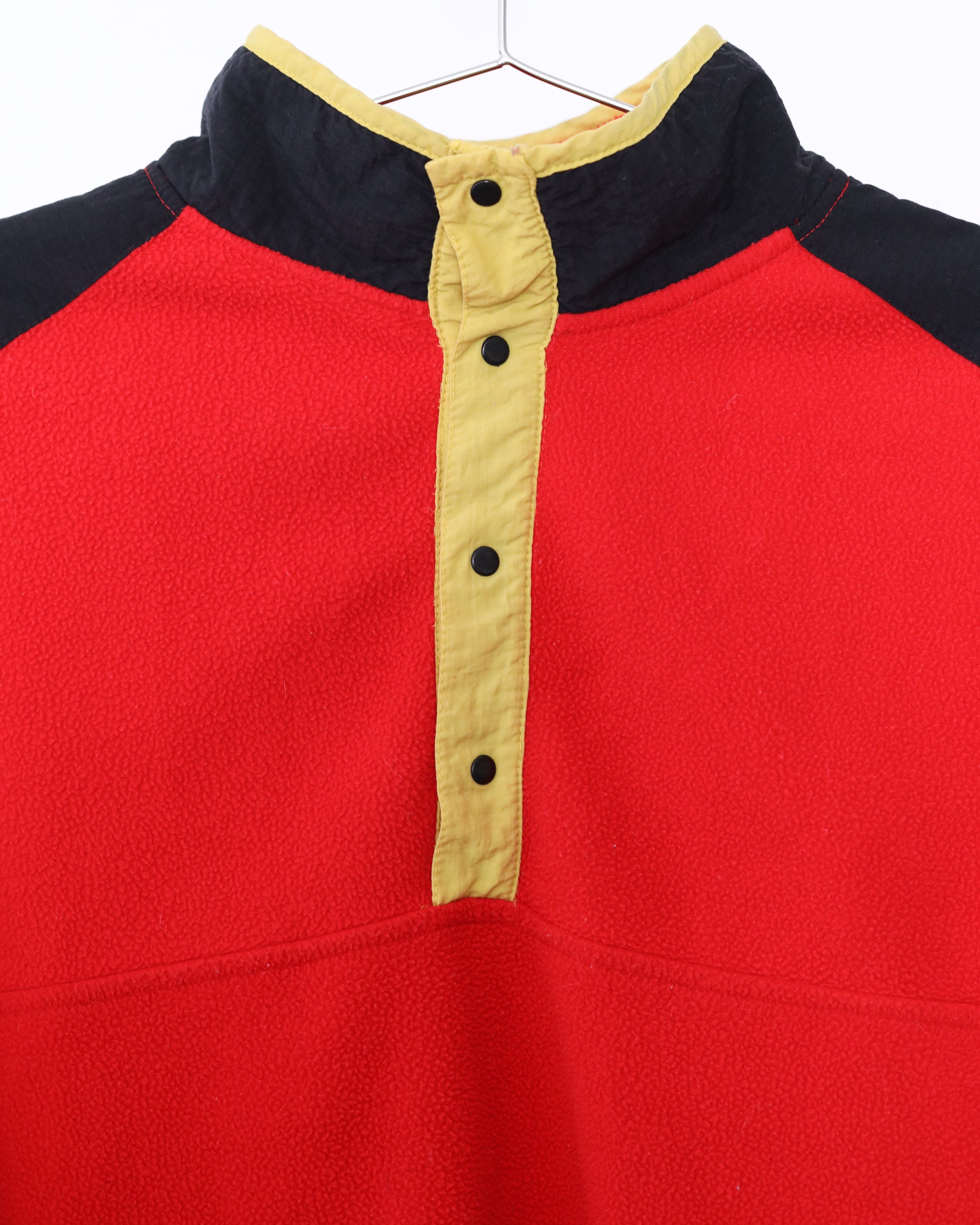 Men's Pullover Red Black Button Top Sweater Size L