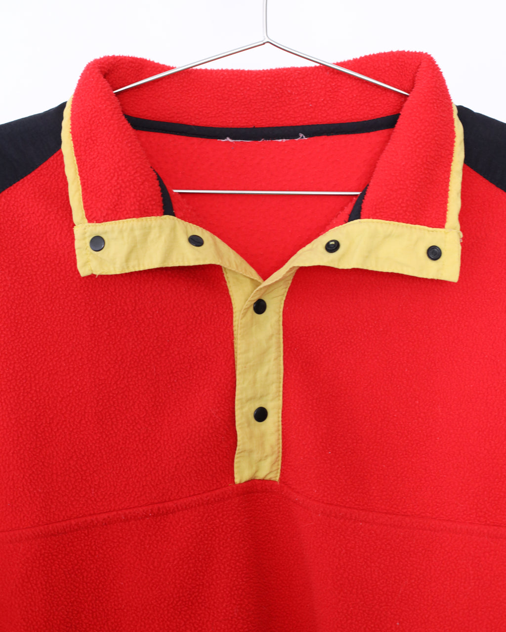 Men's Pullover Red Black Button Top Sweater Size L