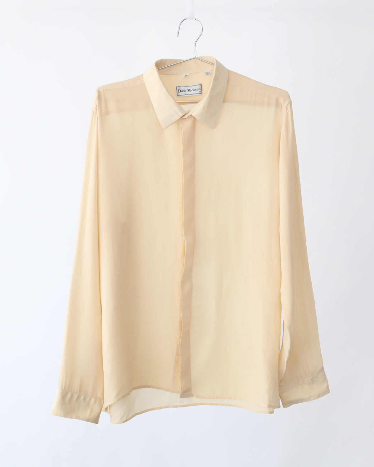 Men's David Michaels Long Sleeve Button Shirt Pale Yellow