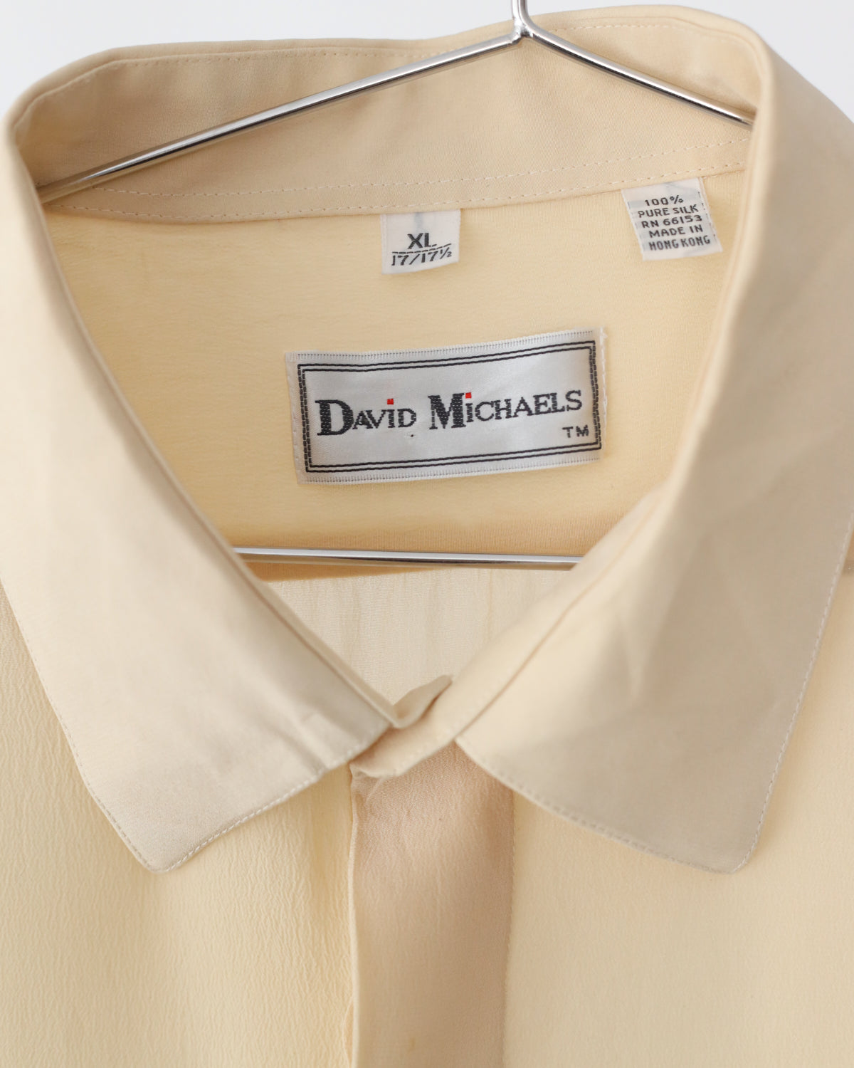 Men's David Michaels Long Sleeve Button Shirt Pale Yellow