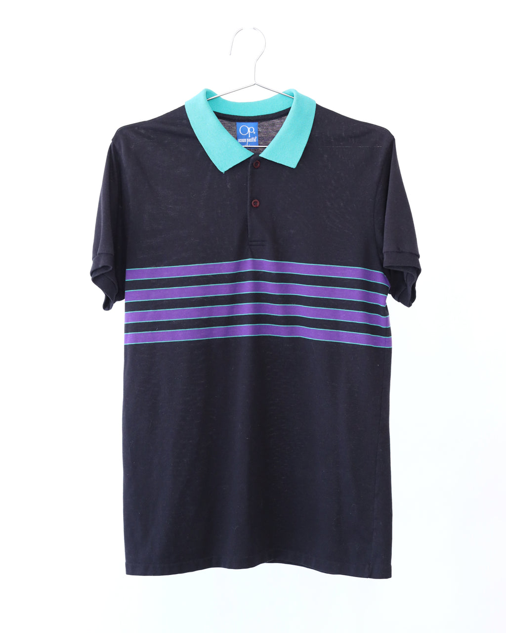 Men's Ocean Pacific Short Sleeve Polo Stripe Black
