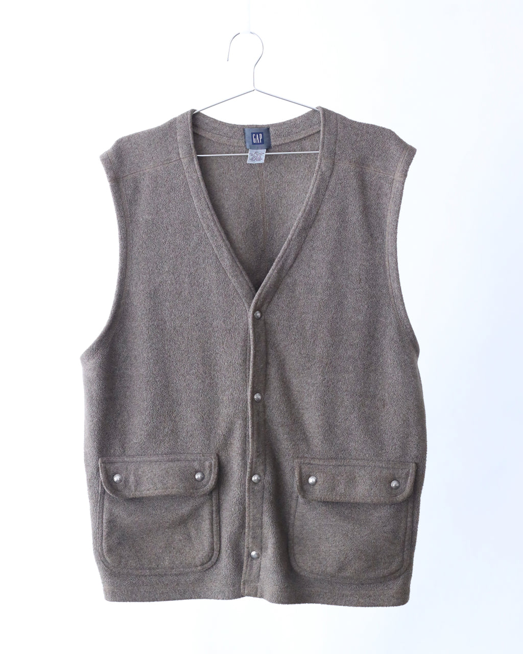 Men's Gap Front Pocket Button Vest Gray