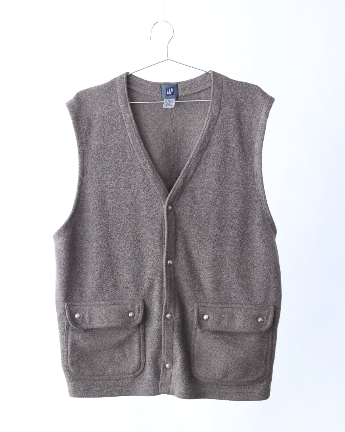 Men's Gap Front Pocket Button Vest Gray