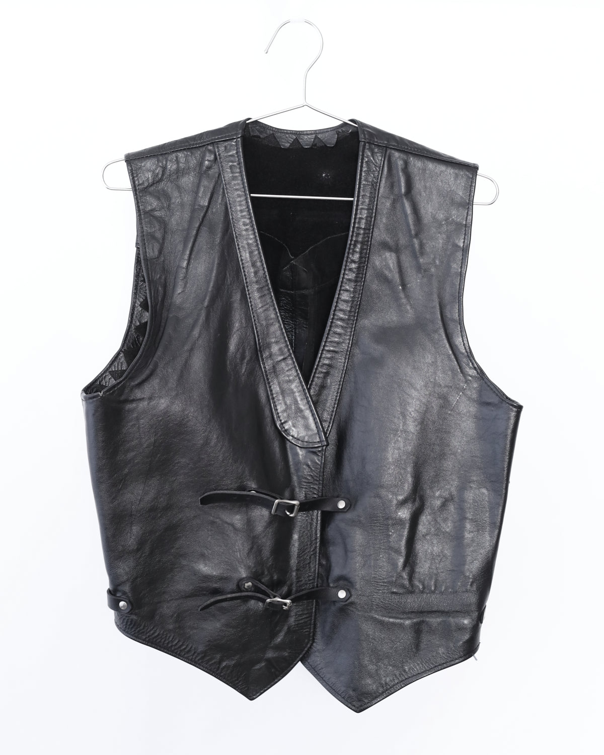 Men's Custom Black Leather Vest