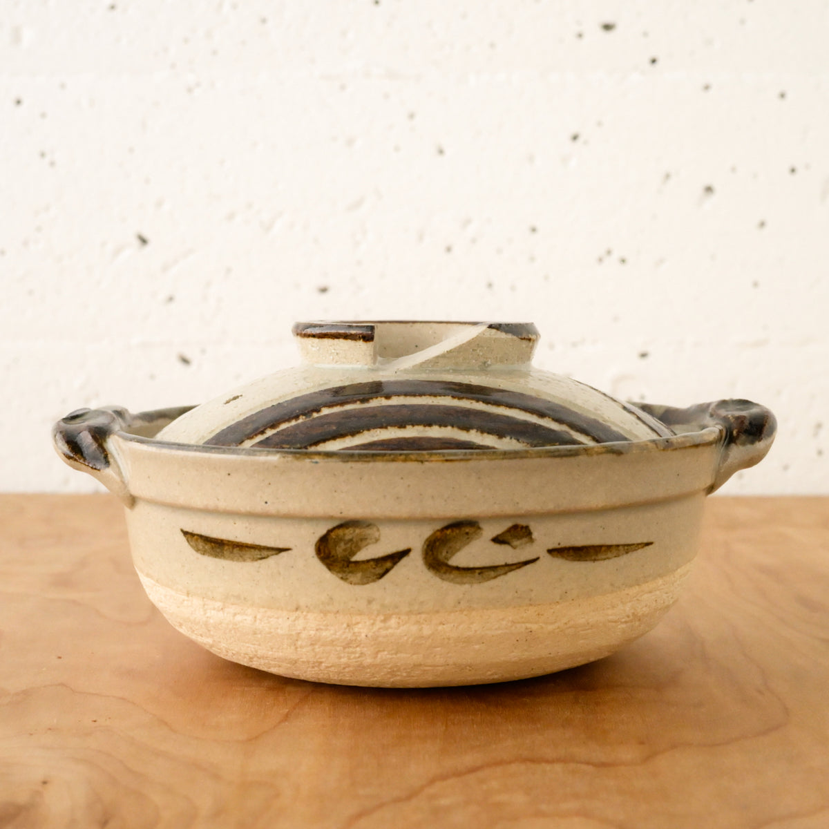 Vintage Handmade Japanese 9" Claypot Serving Pot