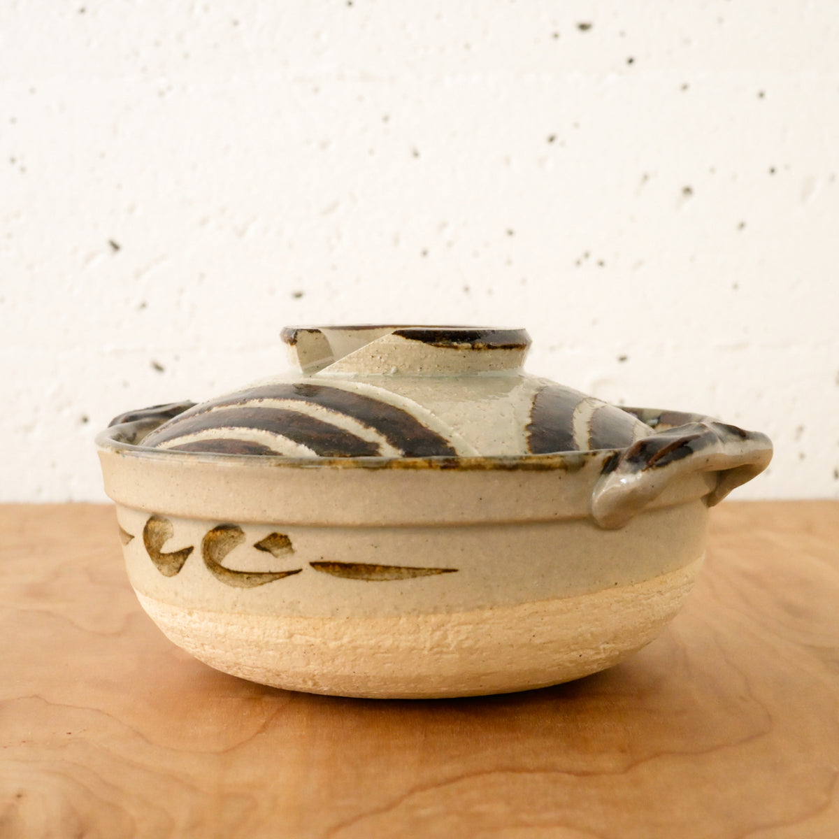 Vintage Handmade Japanese 9" Claypot Serving Pot