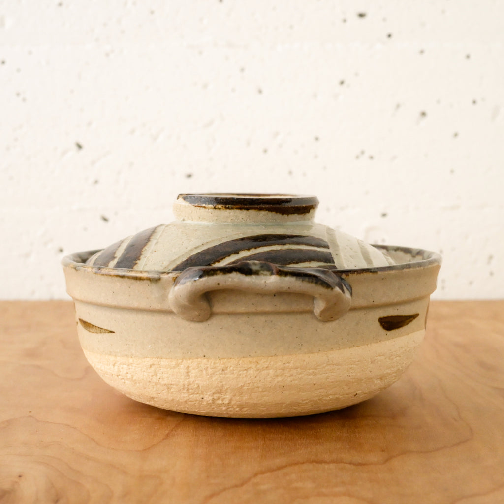 Vintage Handmade Japanese 9" Claypot Serving Pot