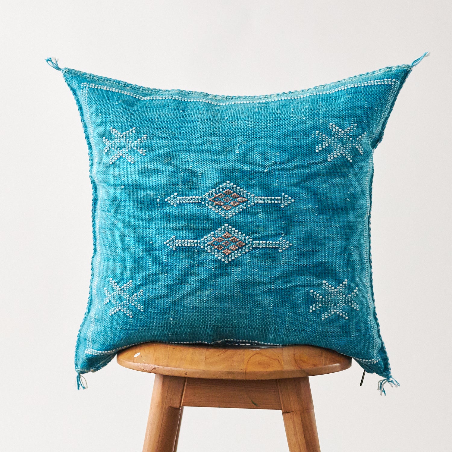 Moroccan Cactus Silk Aqua Blue