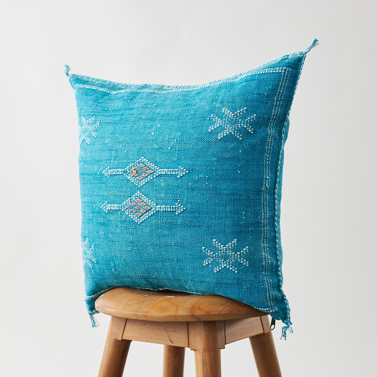 Moroccan Cactus Silk Aqua Blue