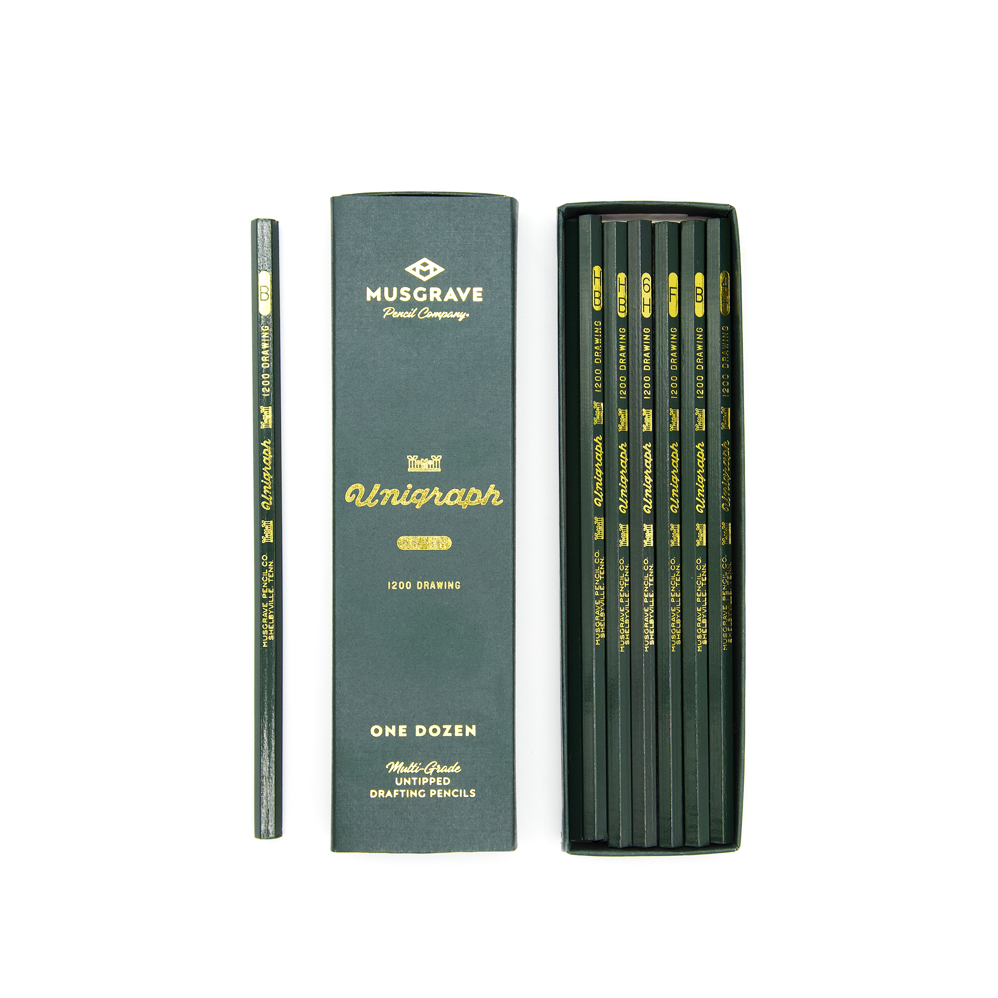 Musgrave Pencil Company | Pencil Set | Unigraph 12-Pack Variety (6B-6H)