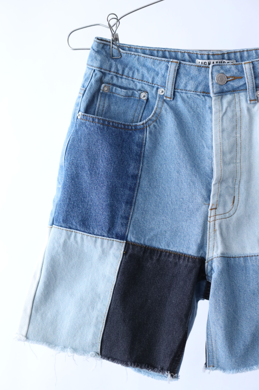 Women's Denim Patchwork Shorts