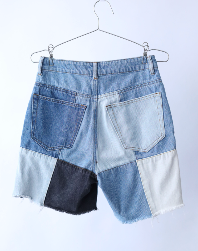 Women's Denim Patchwork Shorts