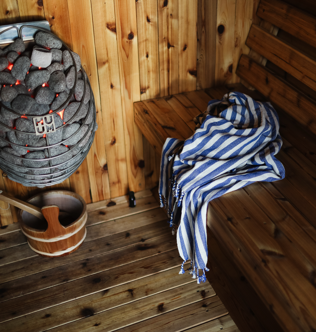 Cobalt Stripe Turkish Towel