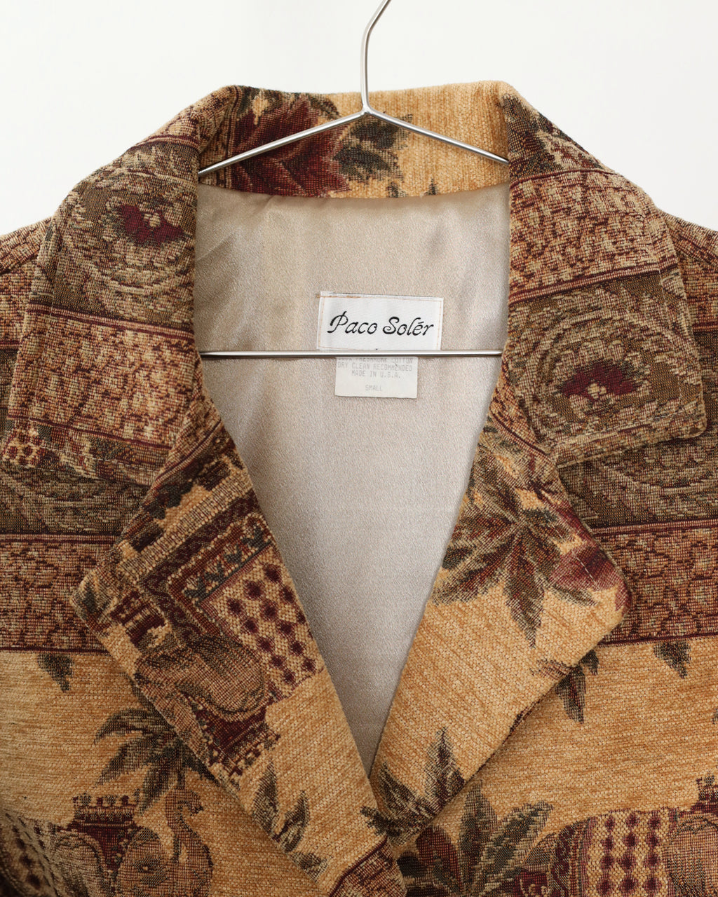 Women's Paco Soler Tapestry Elephant Multi Tan & Brown Blazer S/M