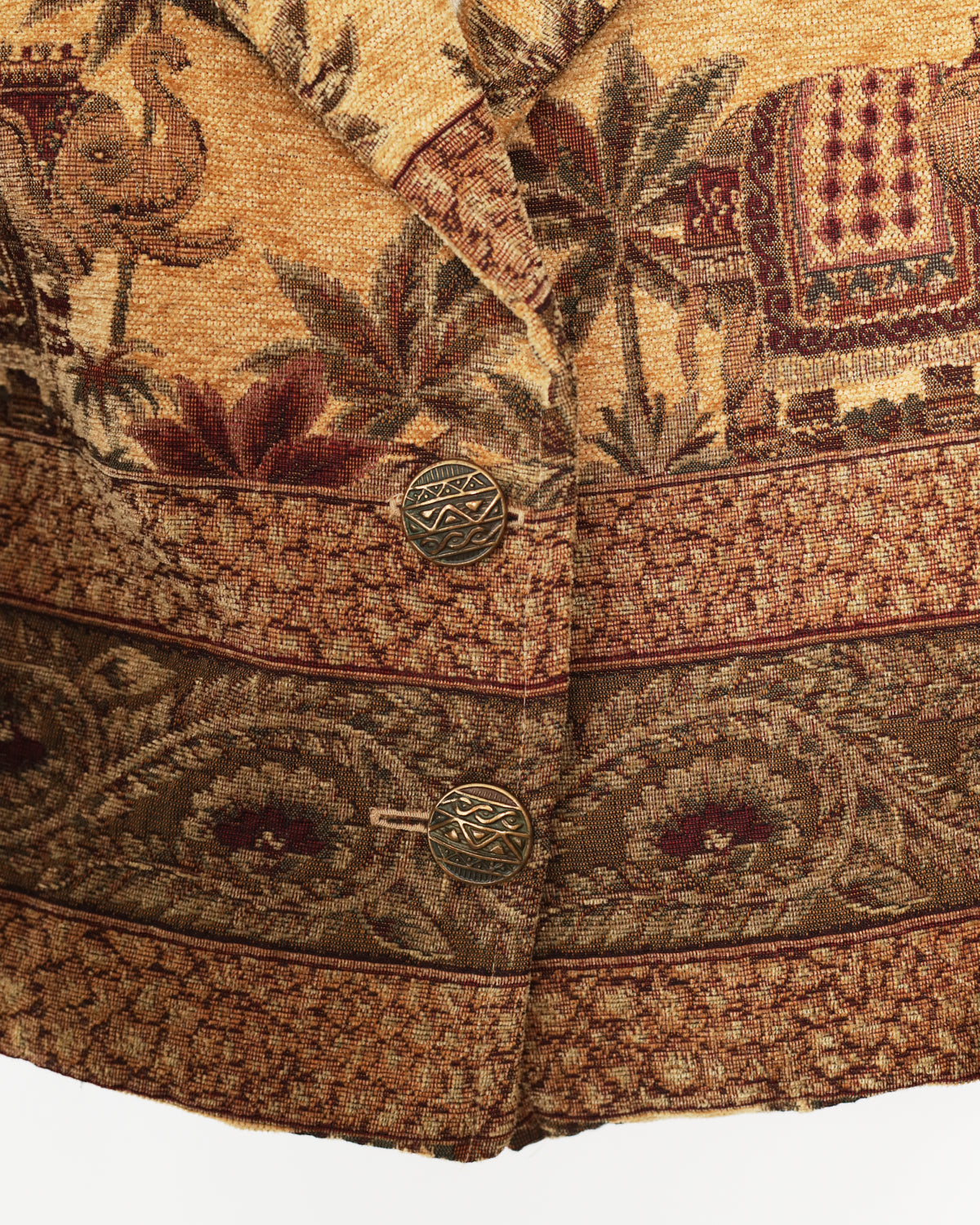 Women's Paco Soler Tapestry Elephant Multi Tan & Brown Blazer S/M