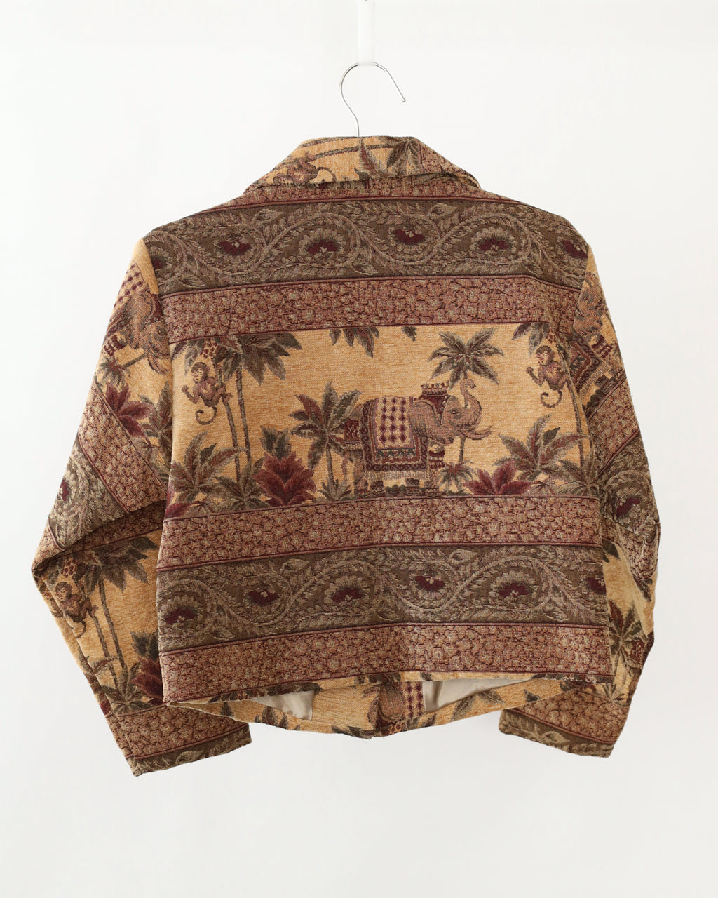 Women's Paco Soler Tapestry Elephant Multi Tan & Brown Blazer S/M