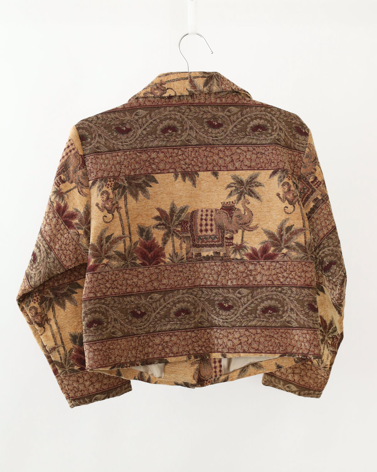 Women's Paco Soler Tapestry Elephant Multi Tan & Brown Blazer S/M