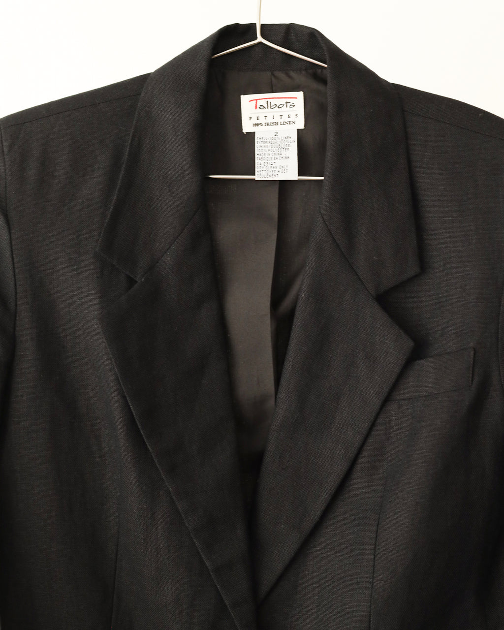Women's Talbots Linen Black Blazer Size 2