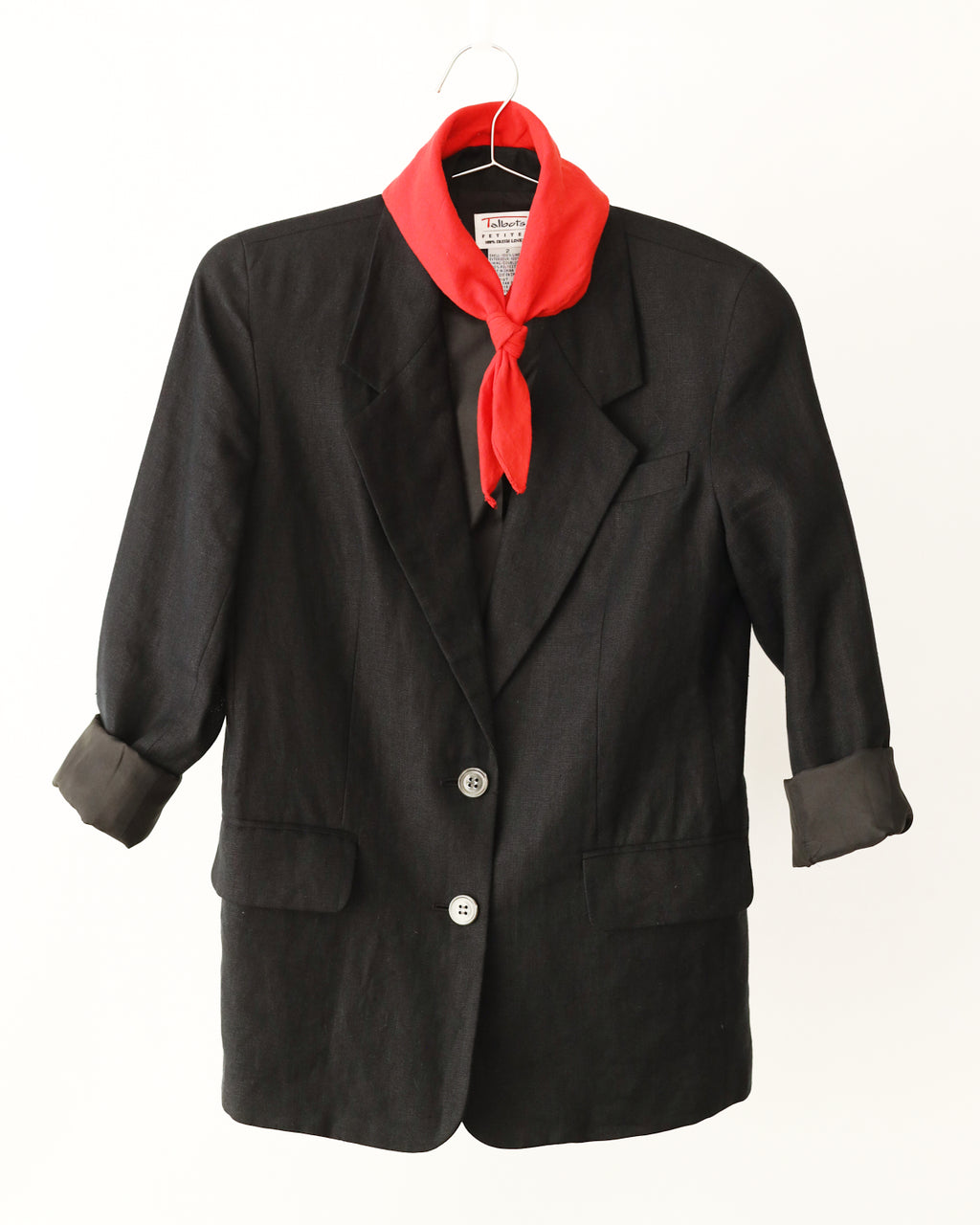 Women's Talbots Linen Black Blazer Size 2