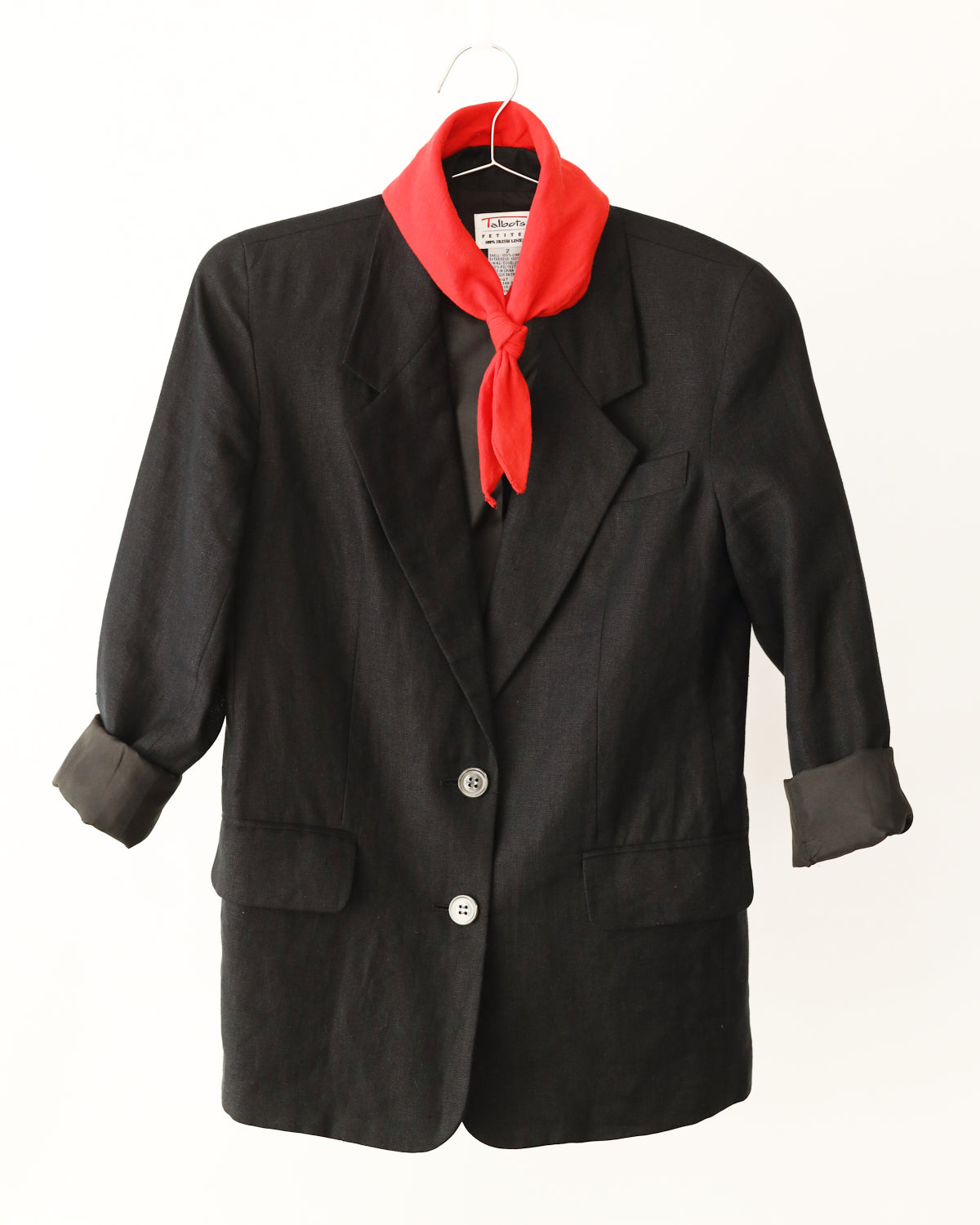 Women's Talbots Linen Black Blazer Size 2