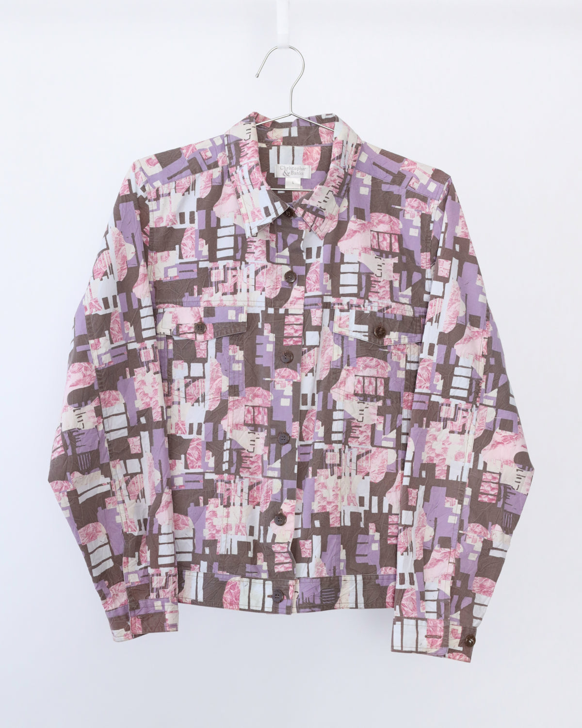 Women's Christopher & Banks Multi Pink Jacket Size L