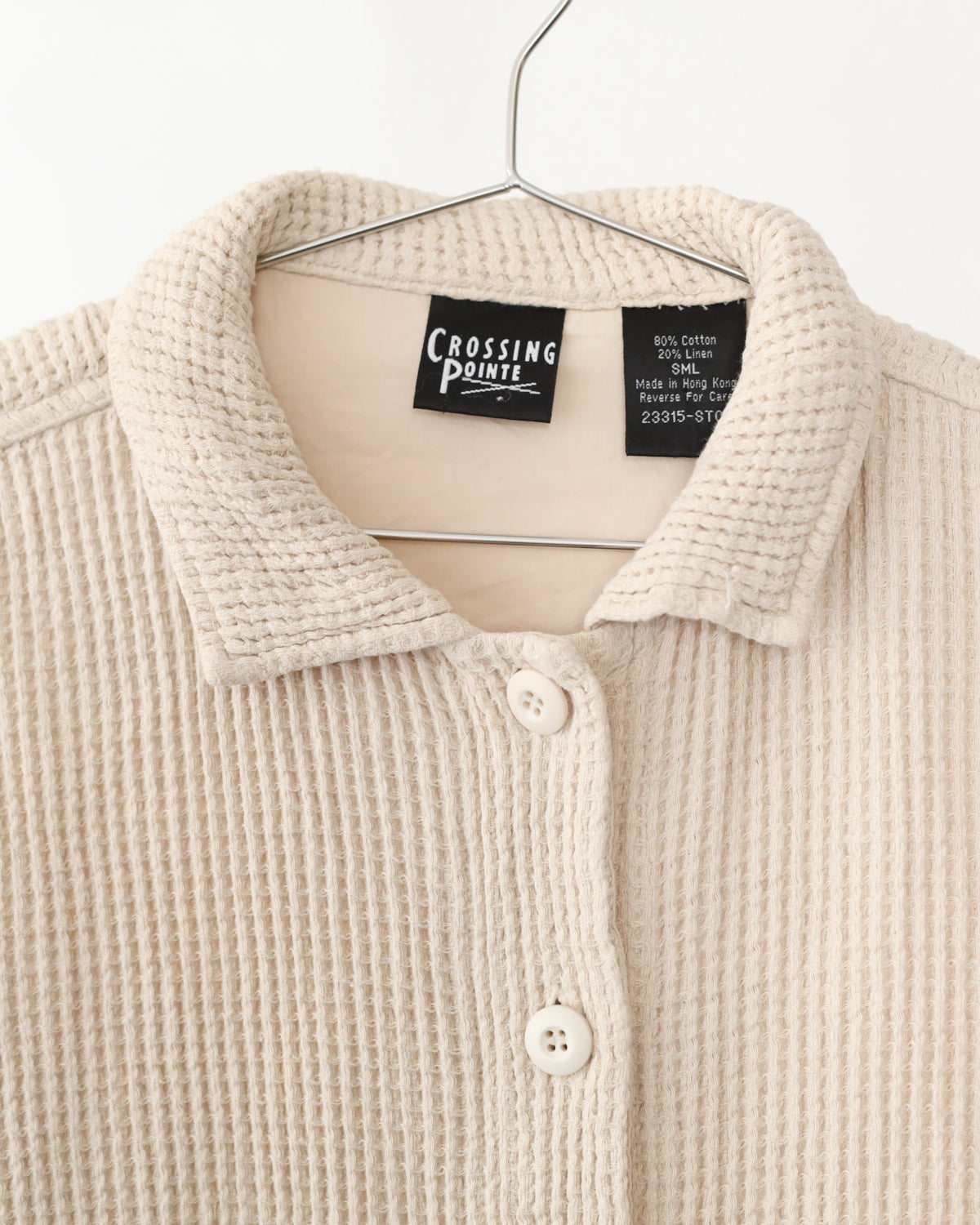 Women's Crossing Pointe Waffle Knit Cream Light Weight Jacket Size S