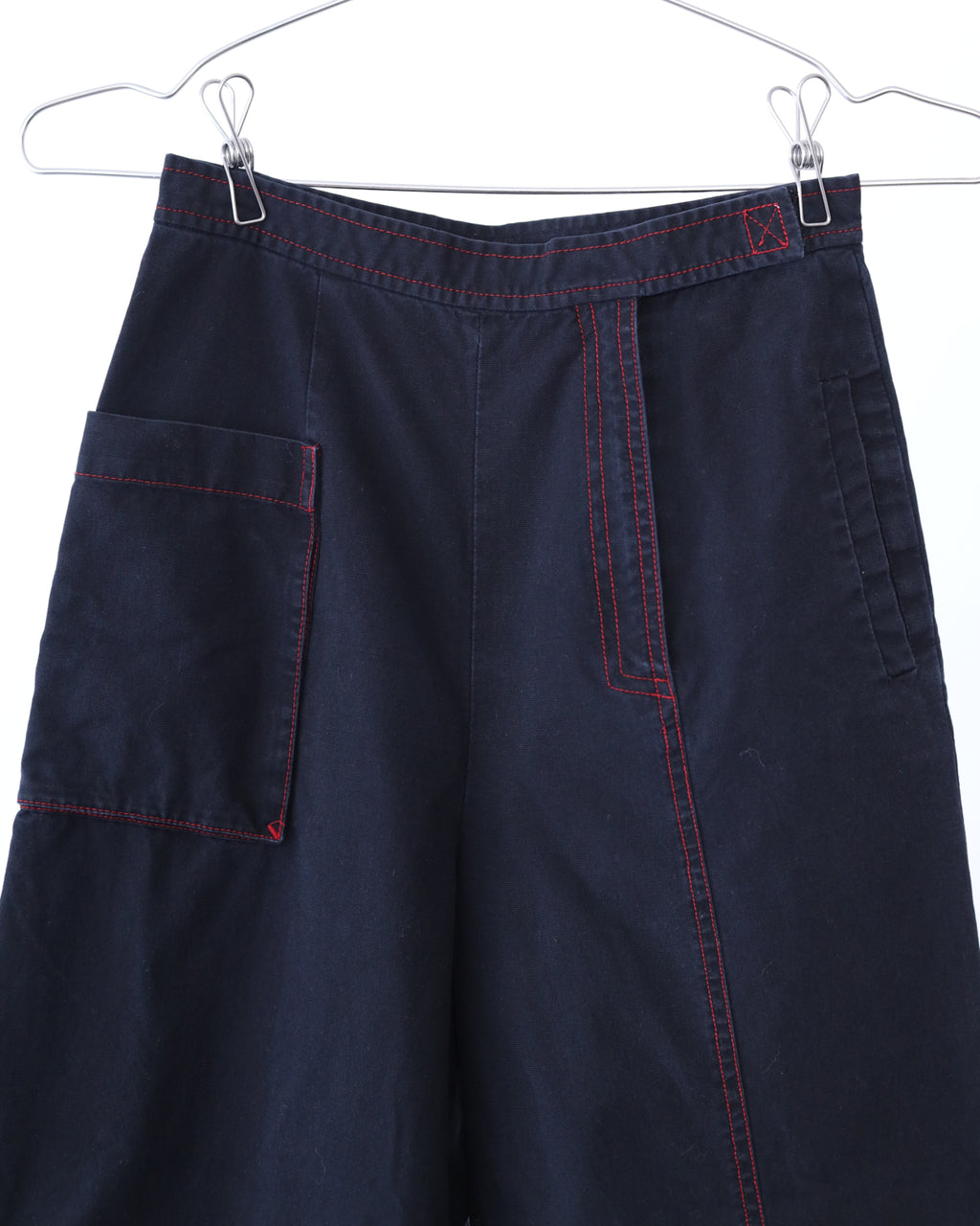 Women's Elia Vhon Navy Blue Red Stich Wide Leg Pants