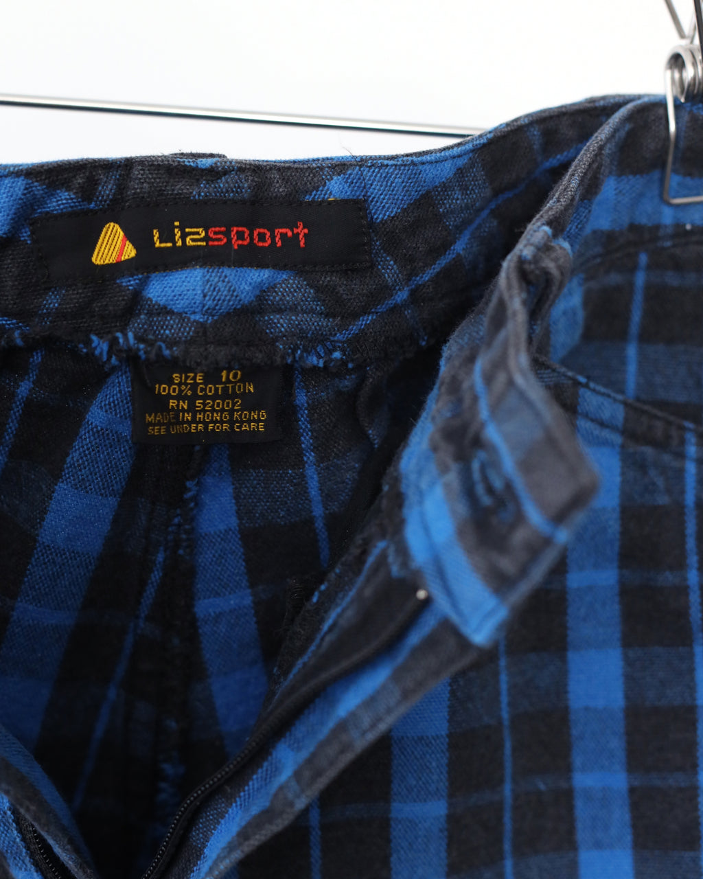 Women's LizSport 90s Blue and Black Plaid Pants
