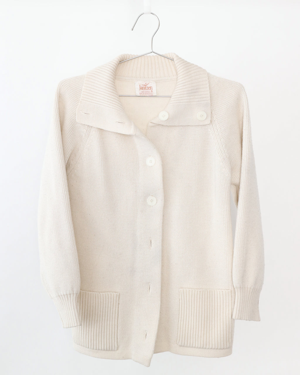 Women's Jantzen Cream Knit Cardigan