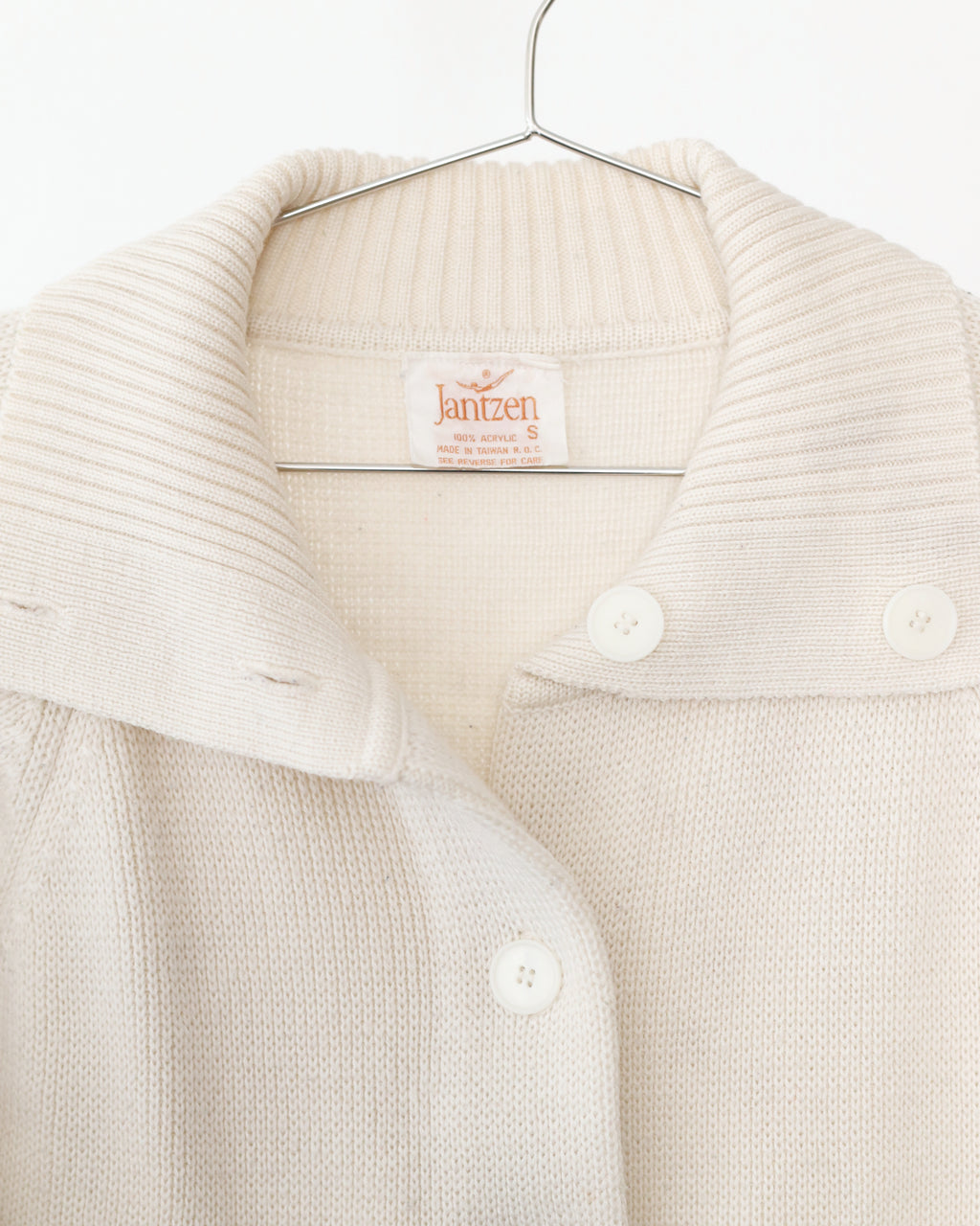 Women's Jantzen Cream Knit Cardigan