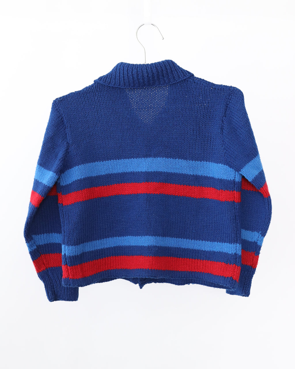 Women's Blue & Red Stripe Knit Cardigan Size XS