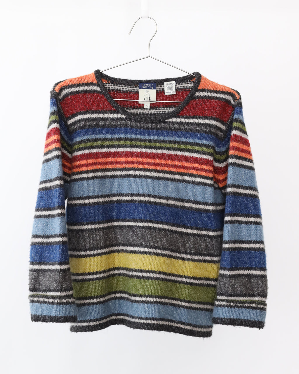 Women's Cousine Johnny Stripe Multicolor Knit Sweater Size L