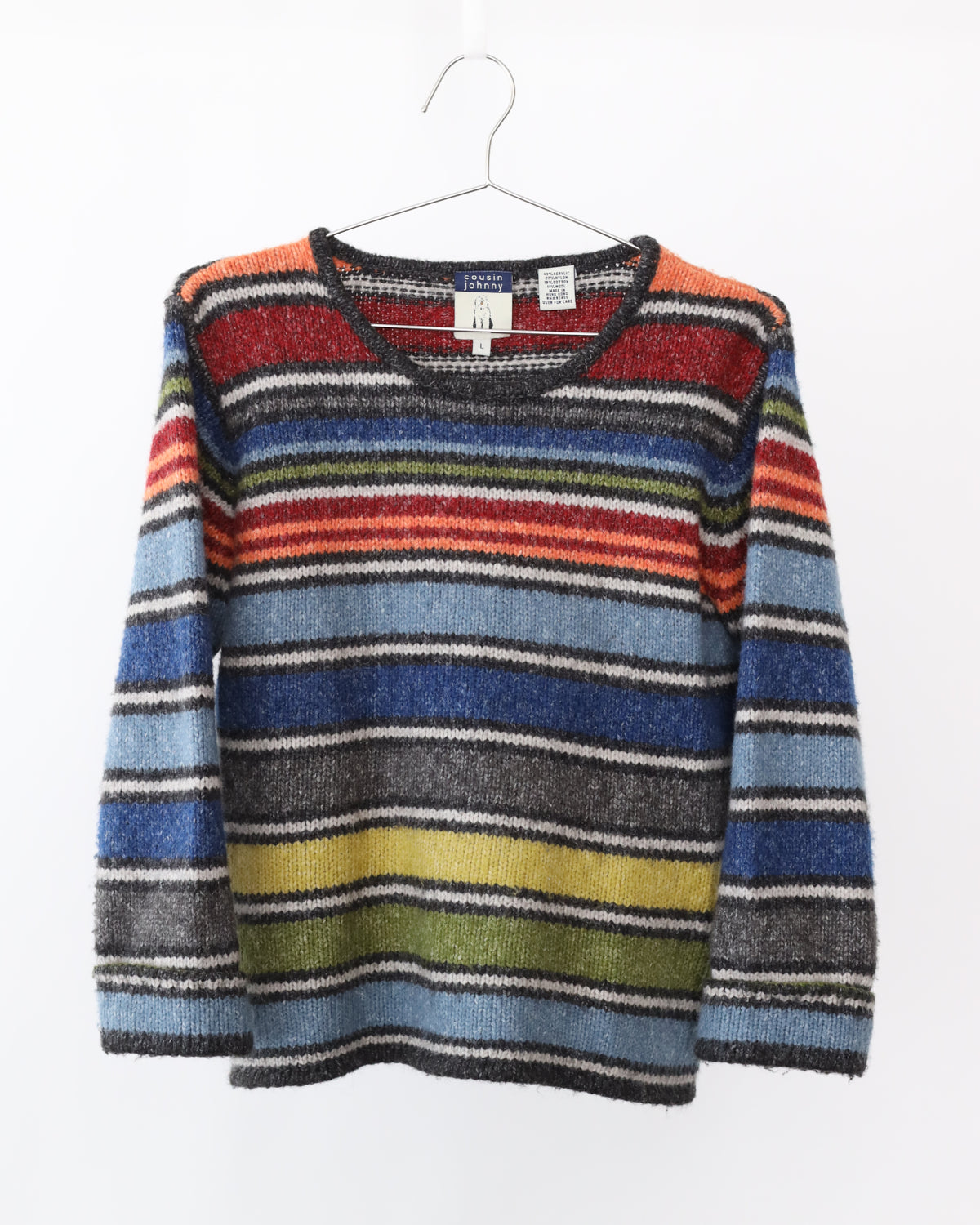 Women's Cousine Johnny Stripe Multicolor Knit Sweater Size L
