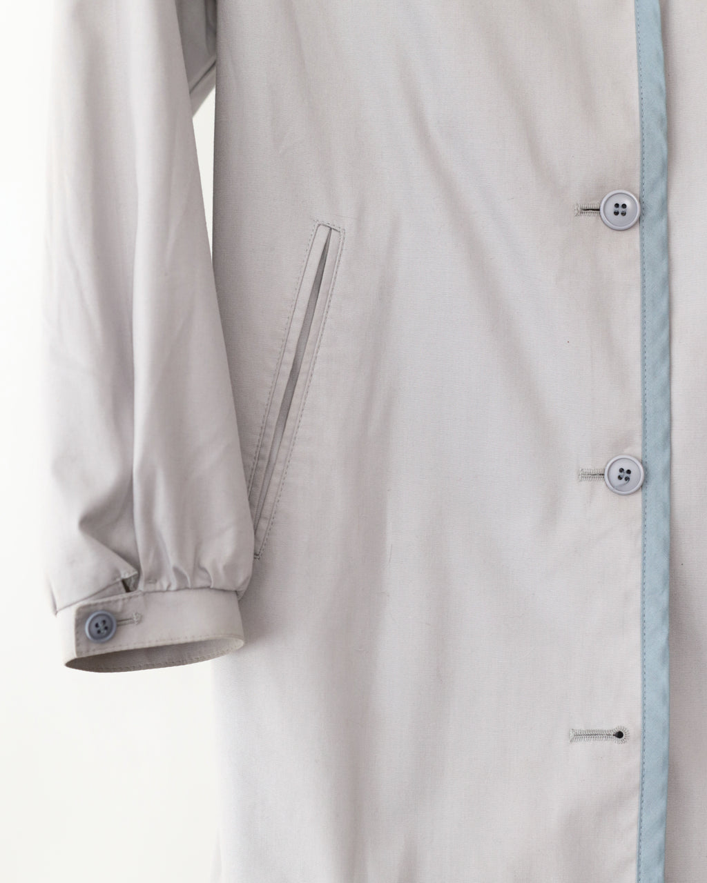 Women's London Fog Light Gray Blue Piping Top Coat Size 8