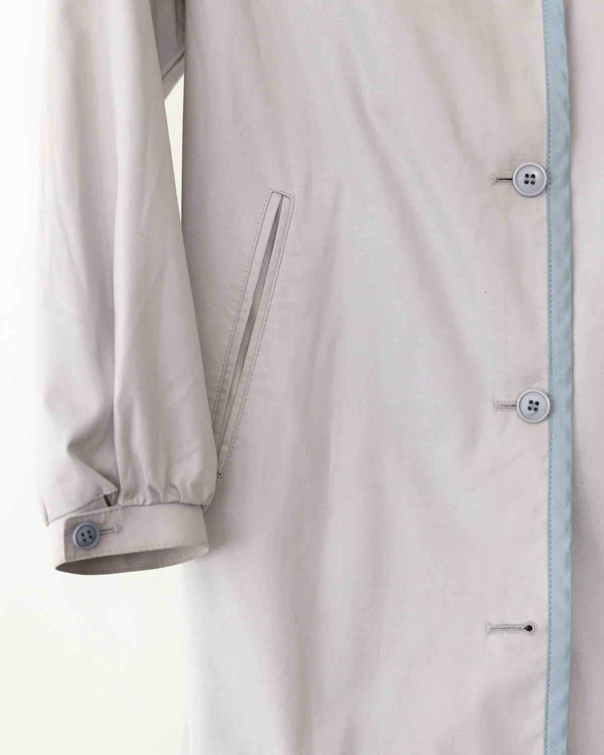 Women's London Fog Light Gray Blue Piping Top Coat Size 8