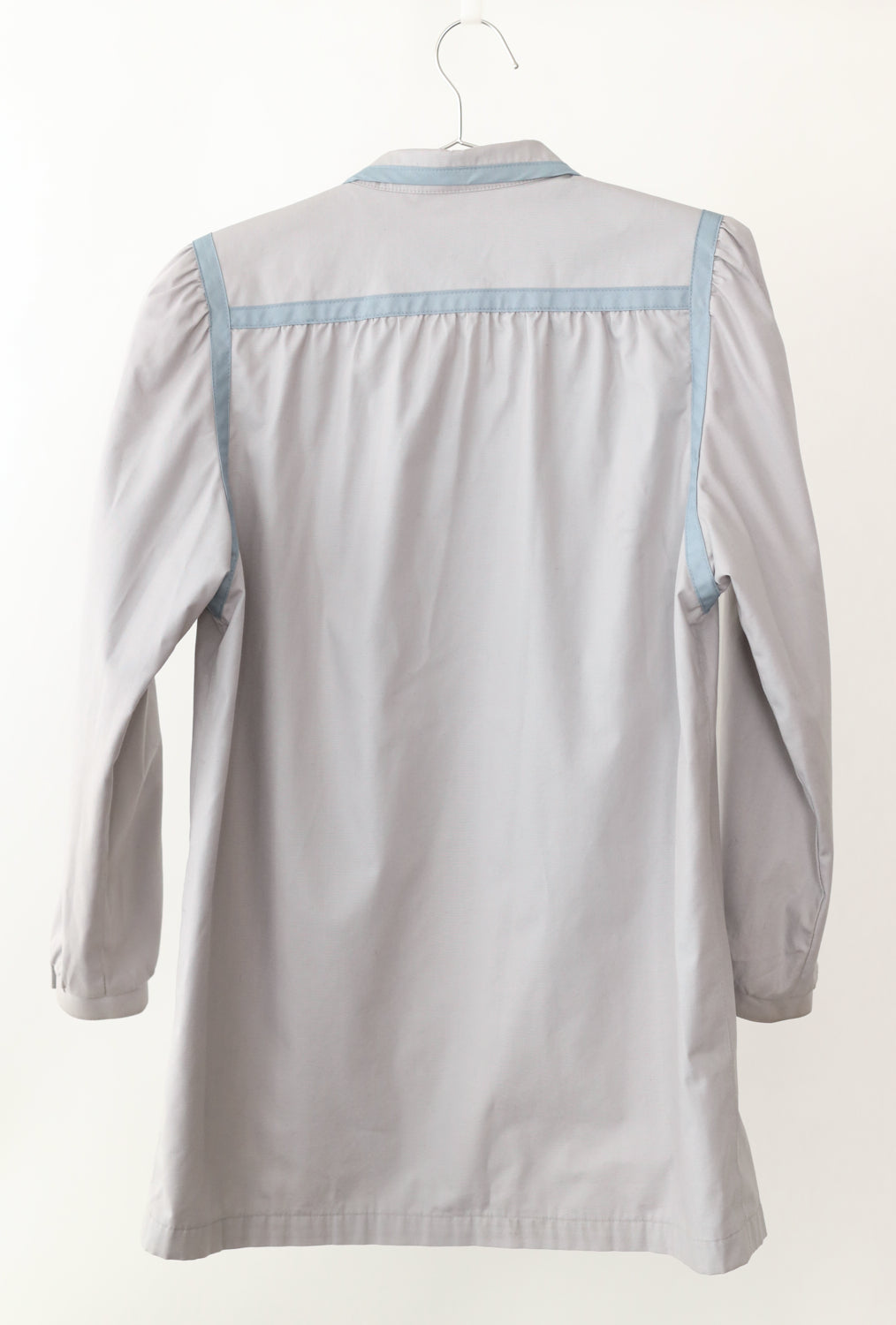 Women's London Fog Light Gray Blue Piping Top Coat Size 8