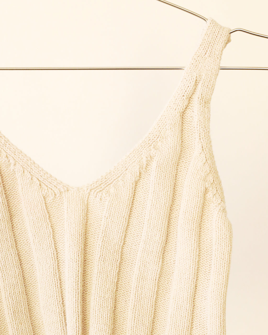 Women's Cream Soft Knit Cropped Tank Size S