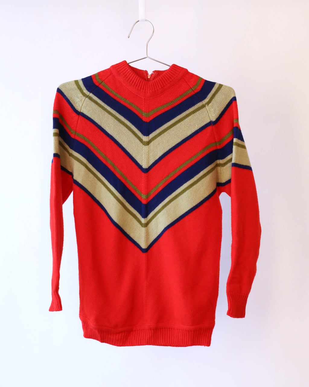 Women's Joyce Sportswear Multi Red Wool Zip Back Sweater