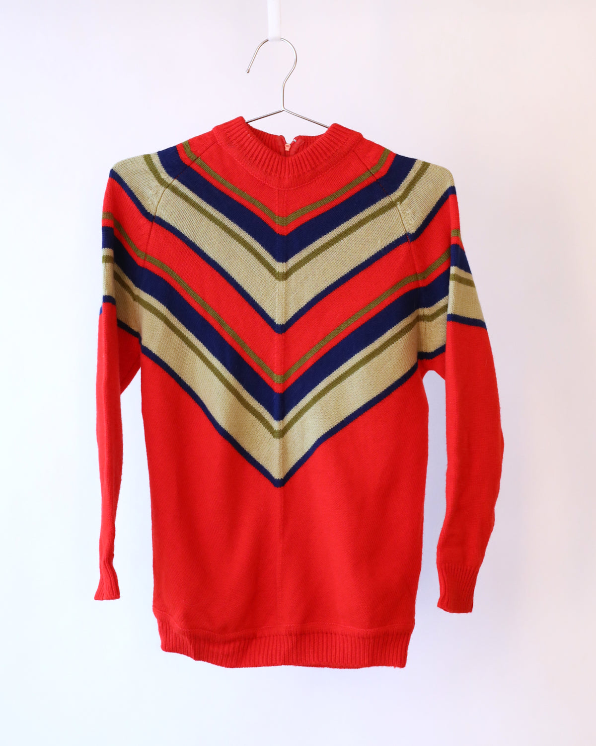 Women's Joyce Sportswear Multi Red Wool Zip Back Sweater