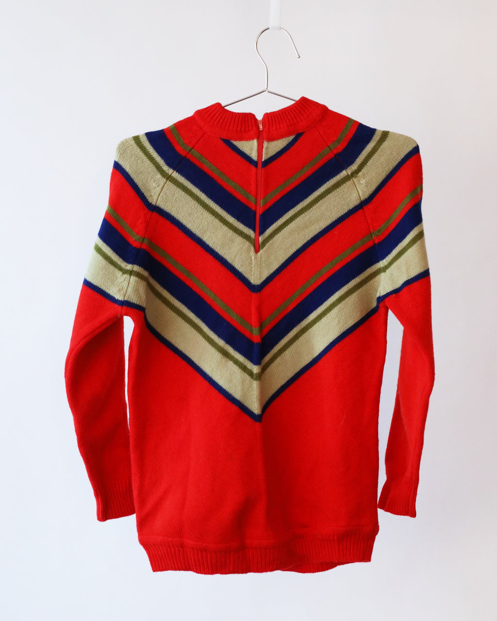 Women's Joyce Sportswear Multi Red Wool Zip Back Sweater