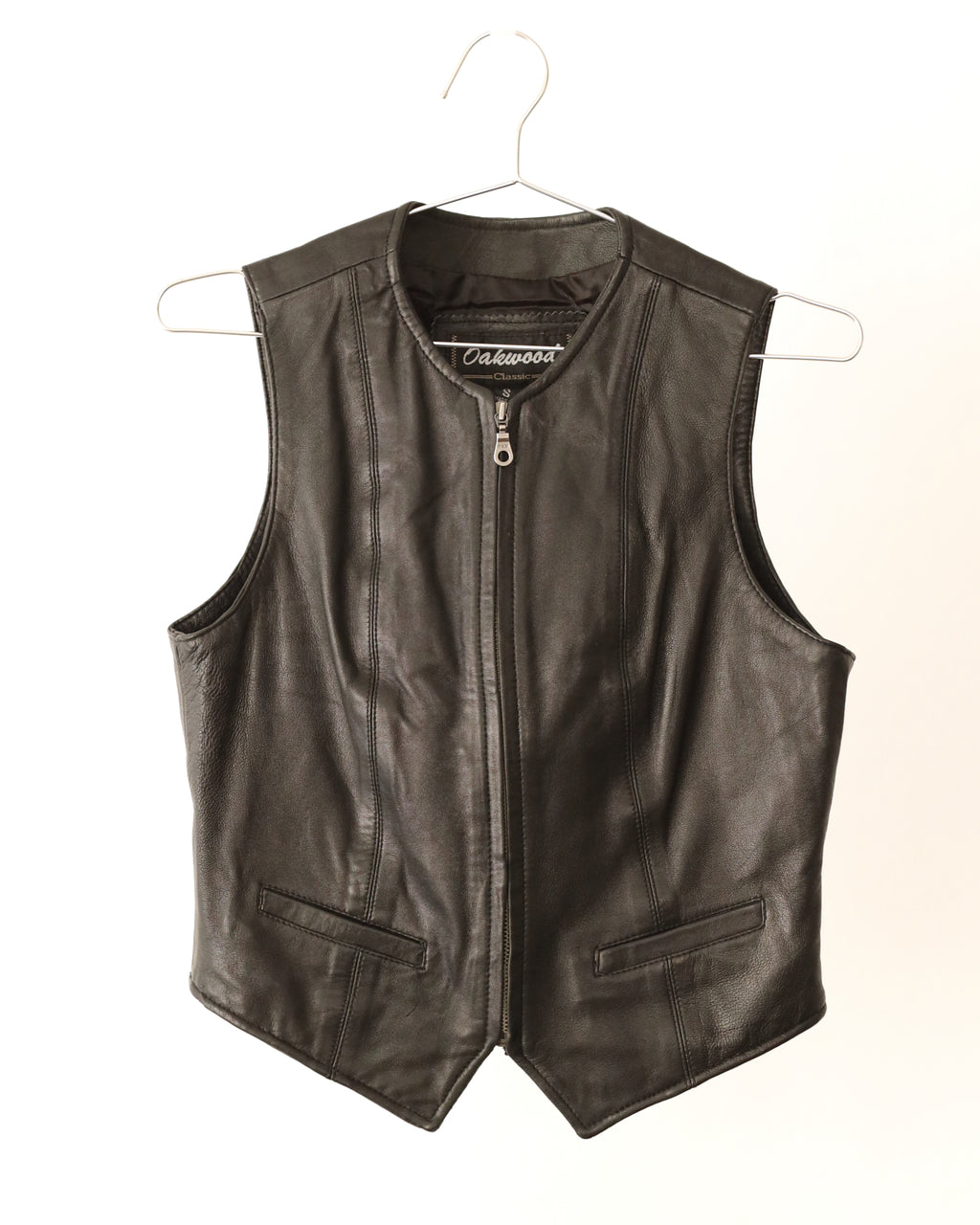 Women's Oakwood Black Leather Vest Size S