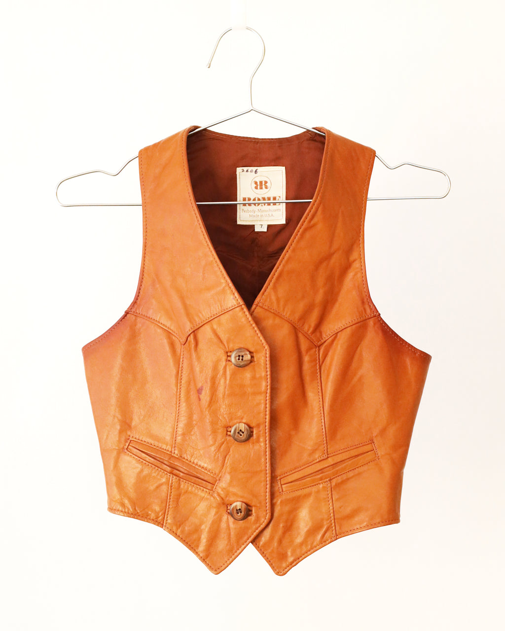 Women's Rome Rust Brown Leather Vest