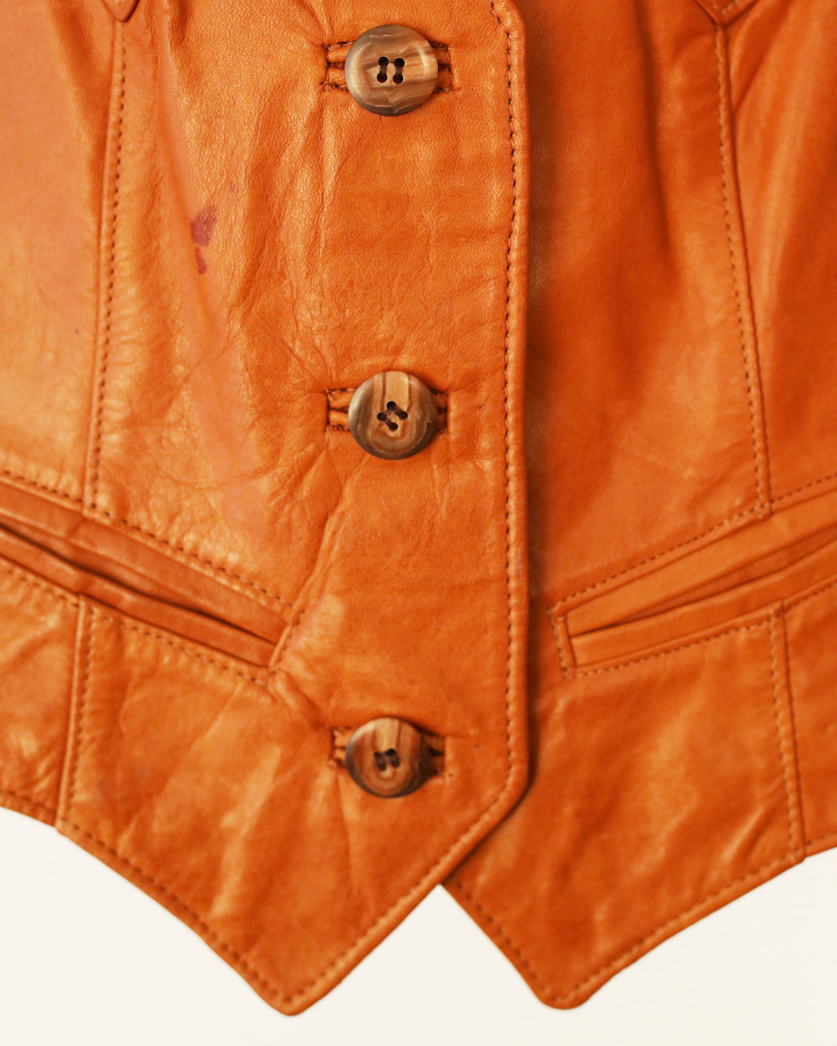 Women's Rome Rust Brown Leather Vest