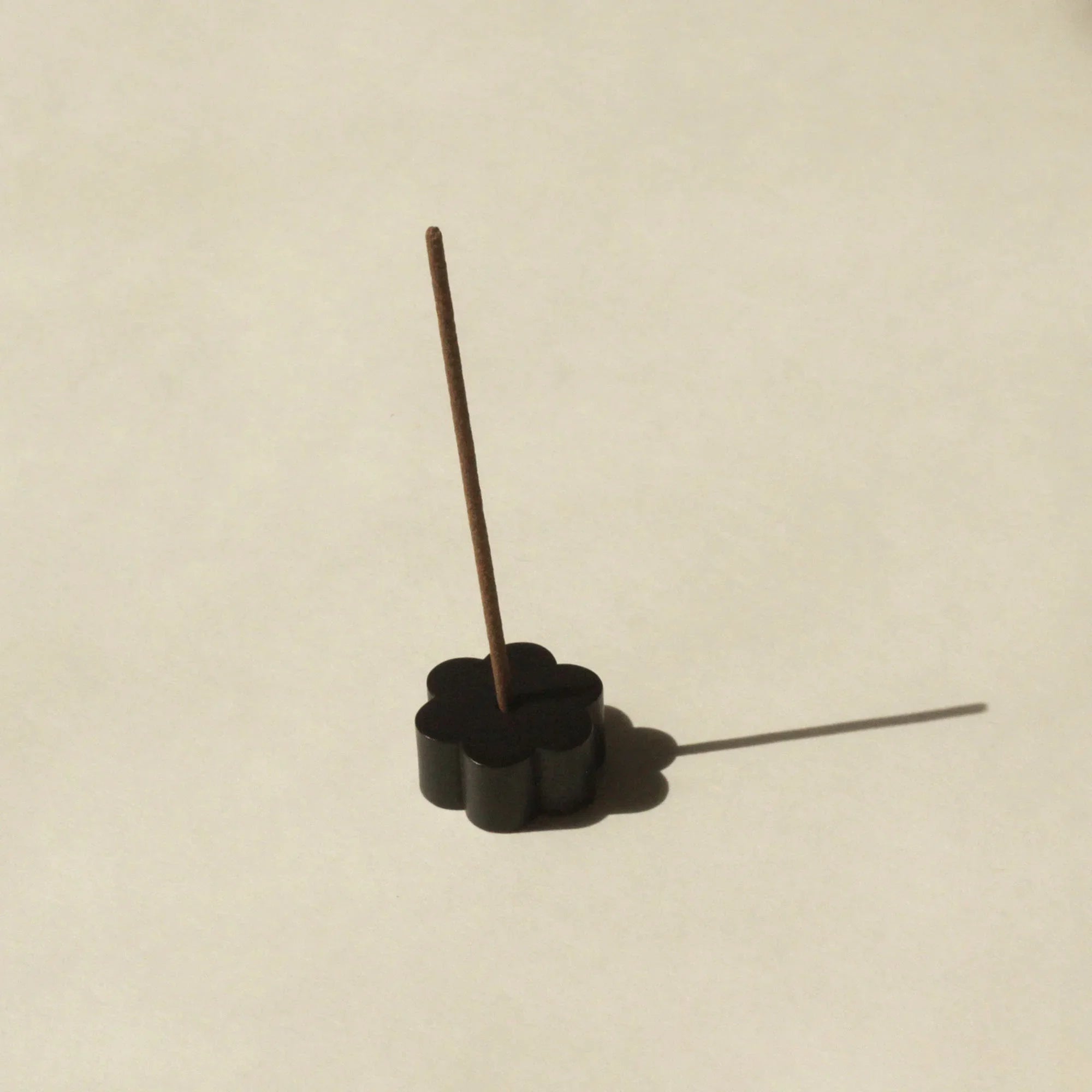 Cedar and Myrrh Incense Holder Brass Flower Black