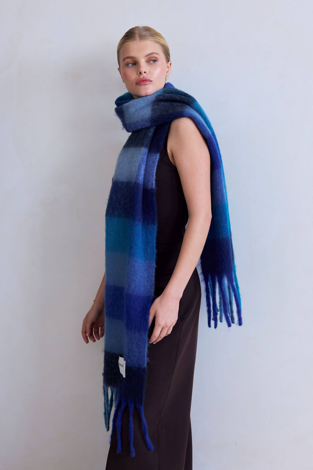 The Reykjavik Scarf - 100% Recycled - Blue Check